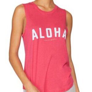 Spiritual Gangster Aloha Muscle Tank in Watermelon - Small